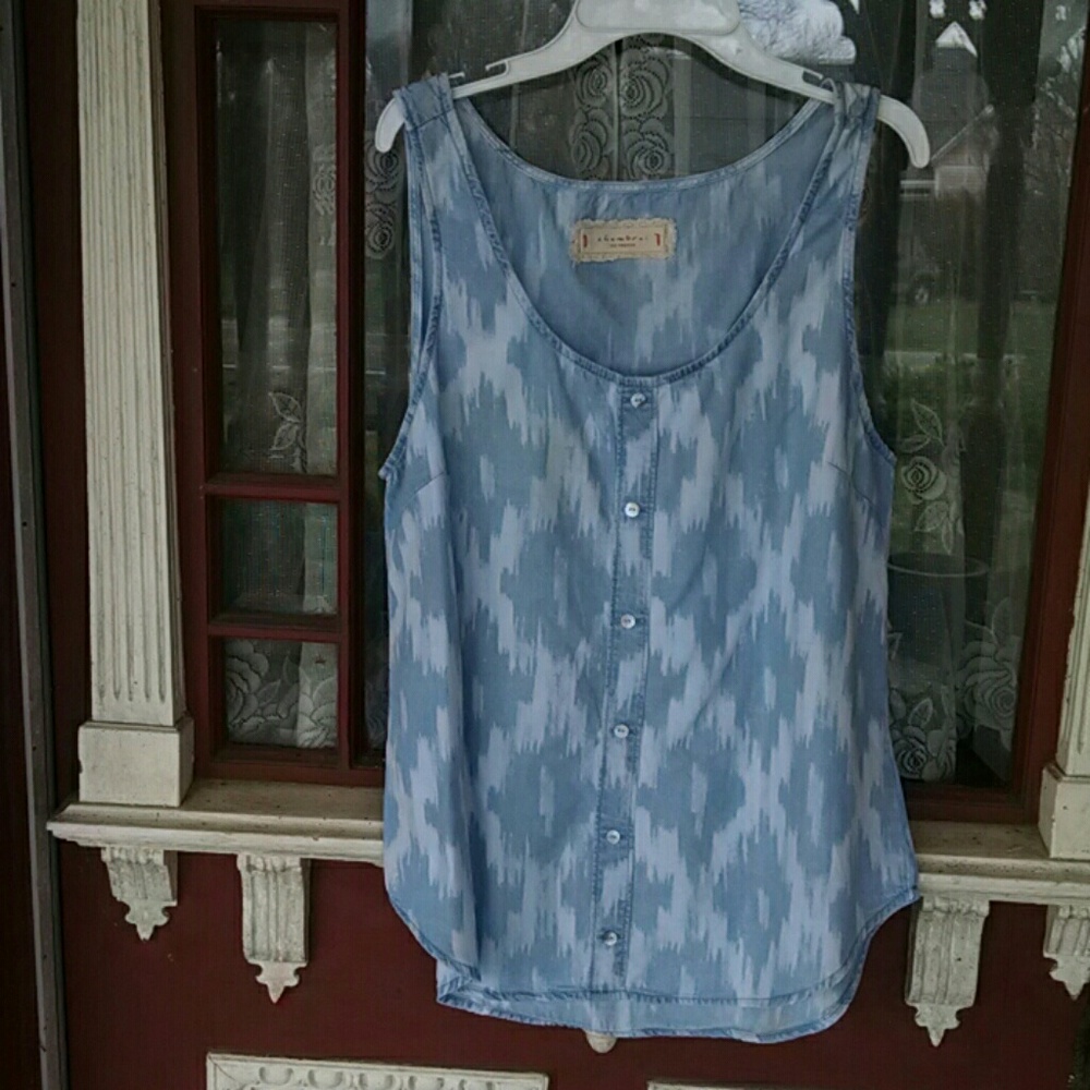 Chambrai Tye Dye Print Sleeveless Top